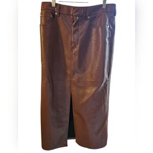 Blank NYC  Brown Faux Leather Revolve Skirt